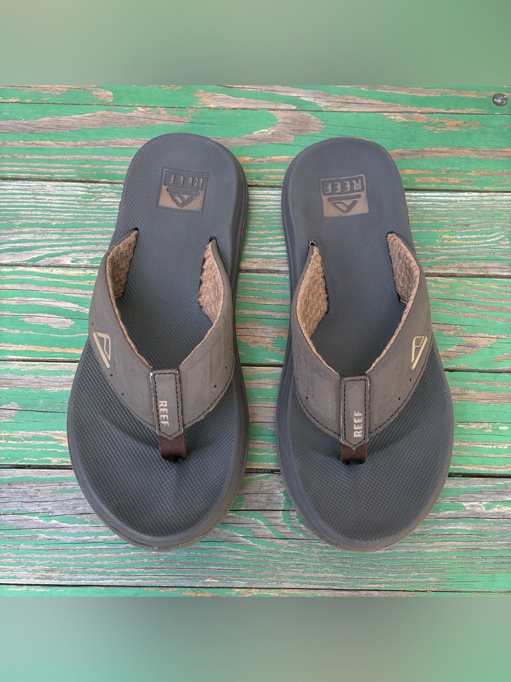 Reef Cushion Phantom Mens Flip Flop Sandals Sz 9 Brown Beach Vacation